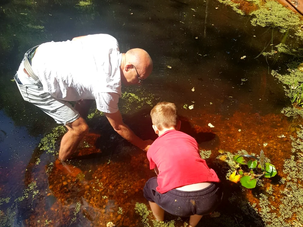 Getting stuck in to some pond work